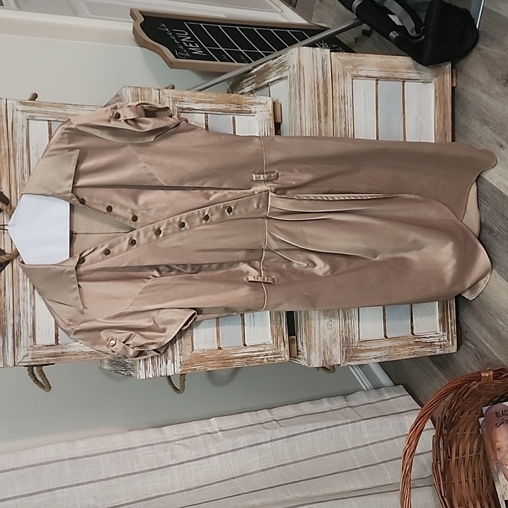 Ashley Stewart gold dress (faded antique look/gold buttons), classy